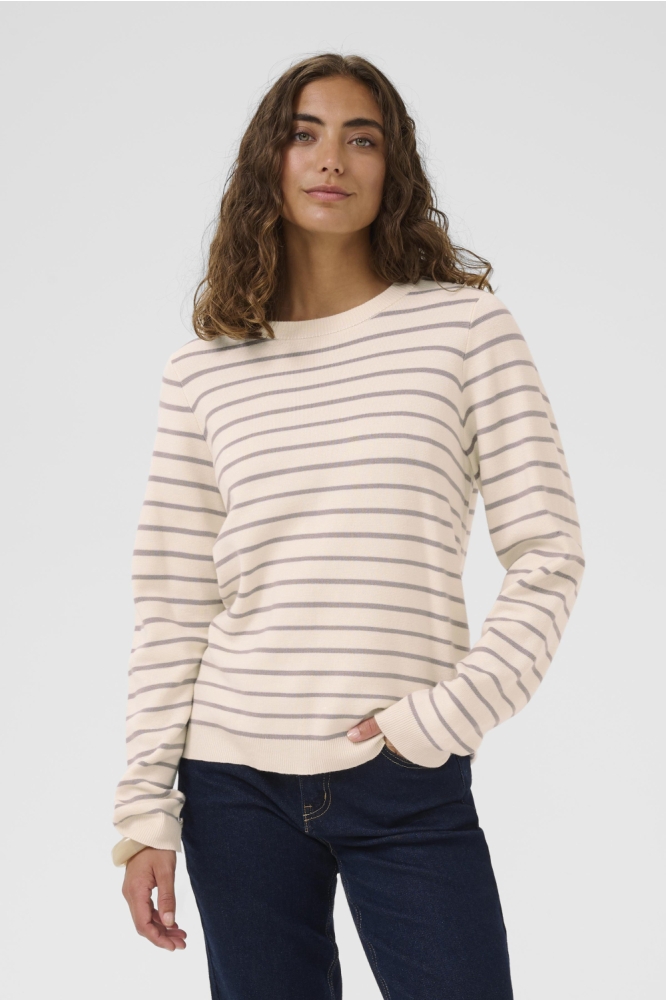CUEBBA ANNEMETTE ON PULLOVER 50111975 107834 Whitecap Grey Stripe
